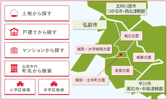 弘前市の地図